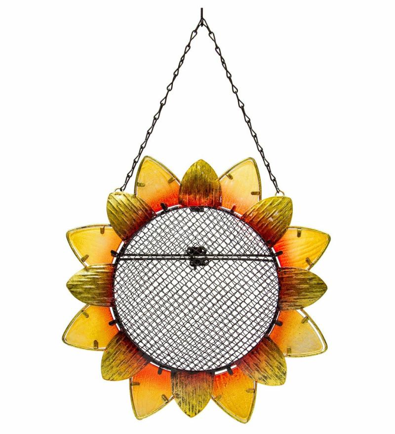 Bird Feeders & Accessories |   Metal And Glass Sunflower Bird Feeder With Perch, 11.81"W x 6.3"H x 18.9"D Bird Feeders & Accessories Bird Feeders & Accessories