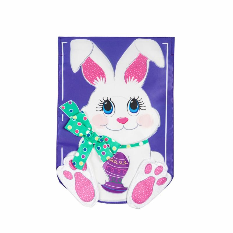 Celebration & Occasion Flags |   Easter Bunny Applique Garden Flag, 12.5"W x 18"H x 0.2"D Celebration & Occasion Flags Celebration & Occasion Flags