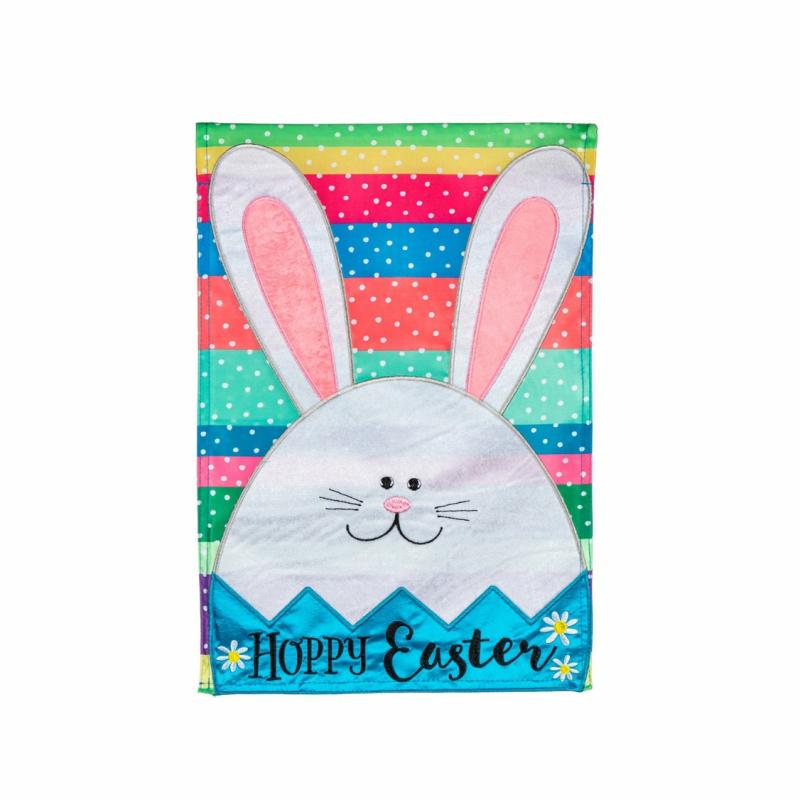 Celebration & Occasion Flags |   Easter Egg Bunny Applique Garden Flag, 12.5"W x 18"H x 0.2"D Celebration & Occasion Flags Celebration & Occasion Flags