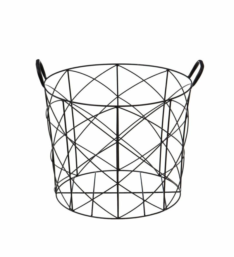 Decorative Accents |   Black Wire Metal Storage Basket, 16"W x 13"H x 16"D Decorative Accents Decorative Accents