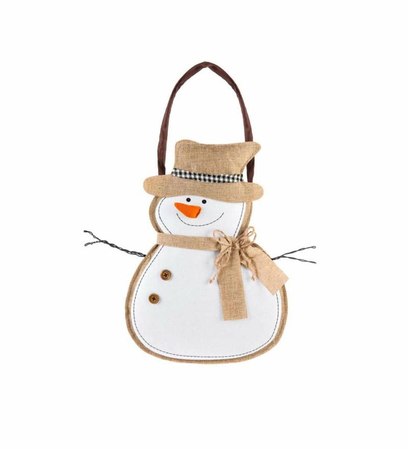 Door Decor & Wreaths |   Snowman Burlap Door Decor, 13.5"W x 0.5"H x 17.5"D Door Decor & Wreaths Door Decor & Wreaths