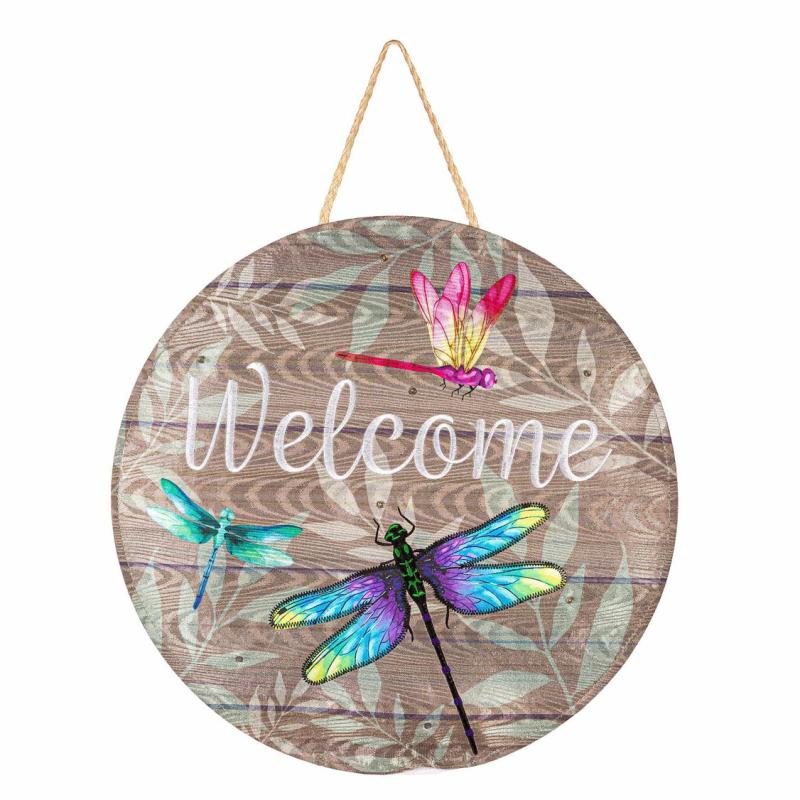 Door Decor & Wreaths |   Dragonfly Lighted Moire Door Décor, 16"W x 16"H x 0.5"D Door Decor & Wreaths Door Decor & Wreaths