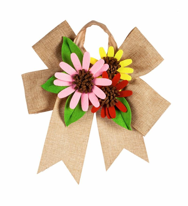 Door Decor & Wreaths |   Gerbera Daisy Door Tag Bow, 1.5"W x 18"H x 13"D Door Decor & Wreaths Door Decor & Wreaths