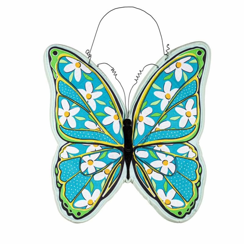 Door Decor & Wreaths |   Floral Butterfly Welcome Estate Door Décor, 1"W x 23"H x 22"D Door Decor & Wreaths Door Decor & Wreaths