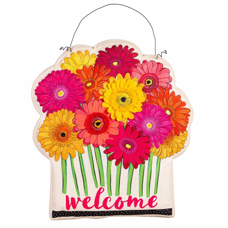 Door Decor & Wreaths |   Gerbera Daisies Bouquet Estate Door Décor, 22"W x 25"H x 1"D Door Decor & Wreaths Door Decor & Wreaths