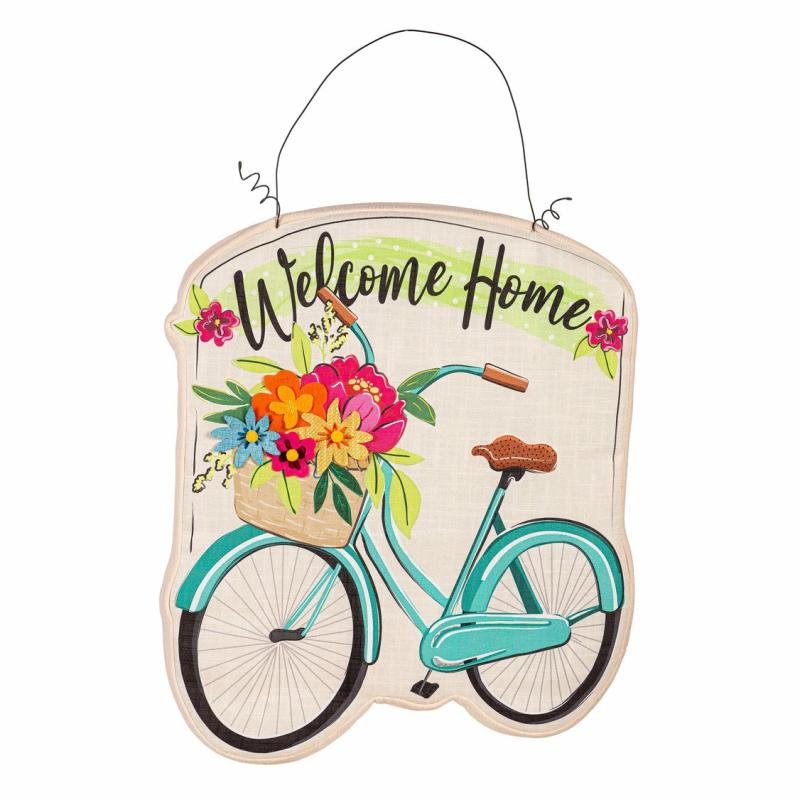 Door Decor & Wreaths |   Welcome Home Bicycle Estate Door Decor, 20.5"W x 25"H x 1"D Door Decor & Wreaths Door Decor & Wreaths