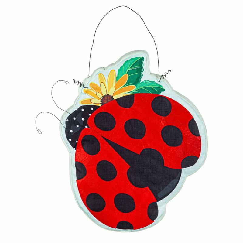 Door Decor & Wreaths |   Ladybug Welcome Estate Door Décor, 1"W x 25"H x 21"D Door Decor & Wreaths Door Decor & Wreaths