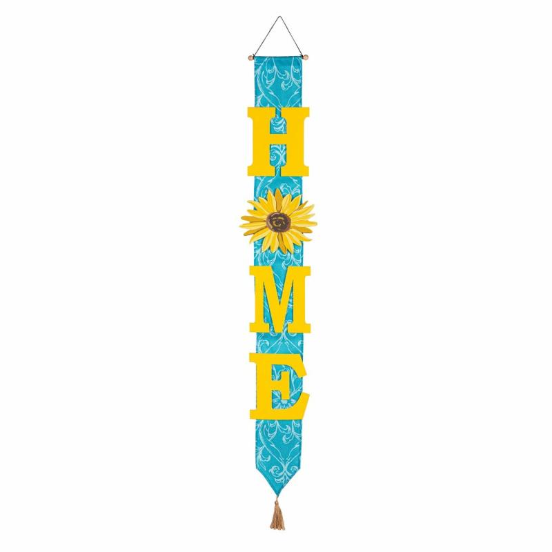 Door Decor & Wreaths |   Sunflower Home Door Banner, 10"W x 60"H x 0.5"D Door Decor & Wreaths Door Decor & Wreaths