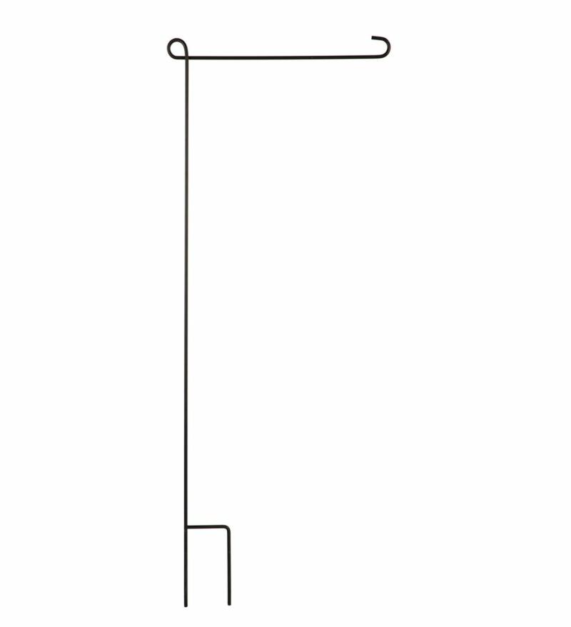 Garden Flag Accessories |   Black Metal Garden Flag Stand, 0.5"W x 44"H x 17.5"D Garden Flag Accessories Garden Flag Accessories