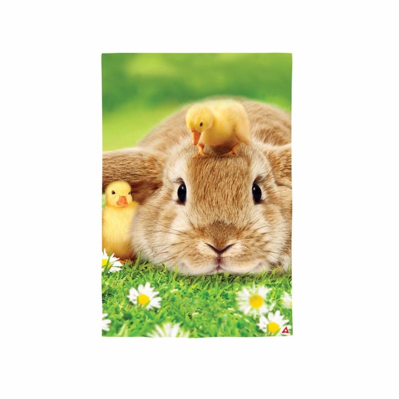 Garden Flags |   Bunny And Duckling Lustre Garden Flag, 0.05"W x 18"H x 12.5"D Celebration & Occasion Flags Celebration & Occasion Flags