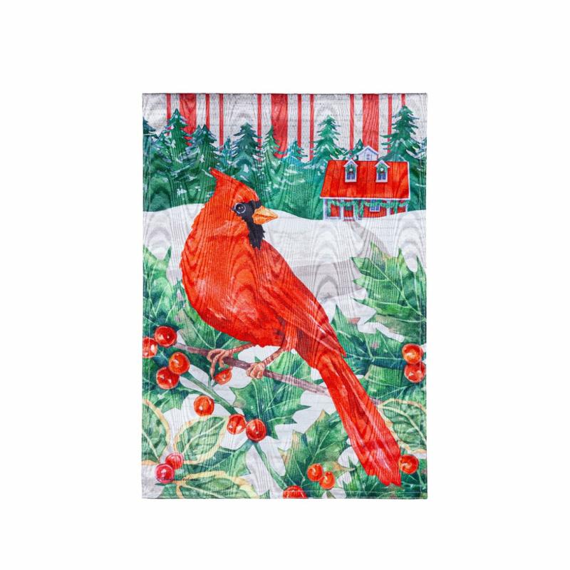 Garden Flags |   Cardinal Holiday Farmhouse Moire Garden Flag, 0.2"W x 18"H x 12.5"D Garden Flags Garden Flags