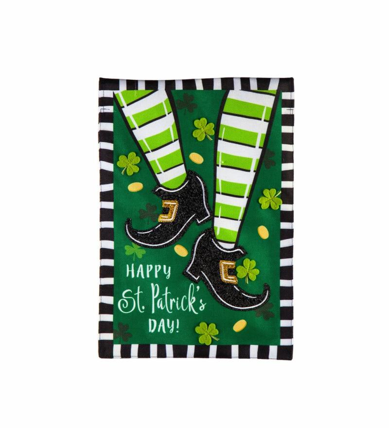 Garden Flags |   Dancing St. Patrick’s Day Garden Burlap Flag, 12.5"W x 18"H x 0.2"D Garden Flags Garden Flags