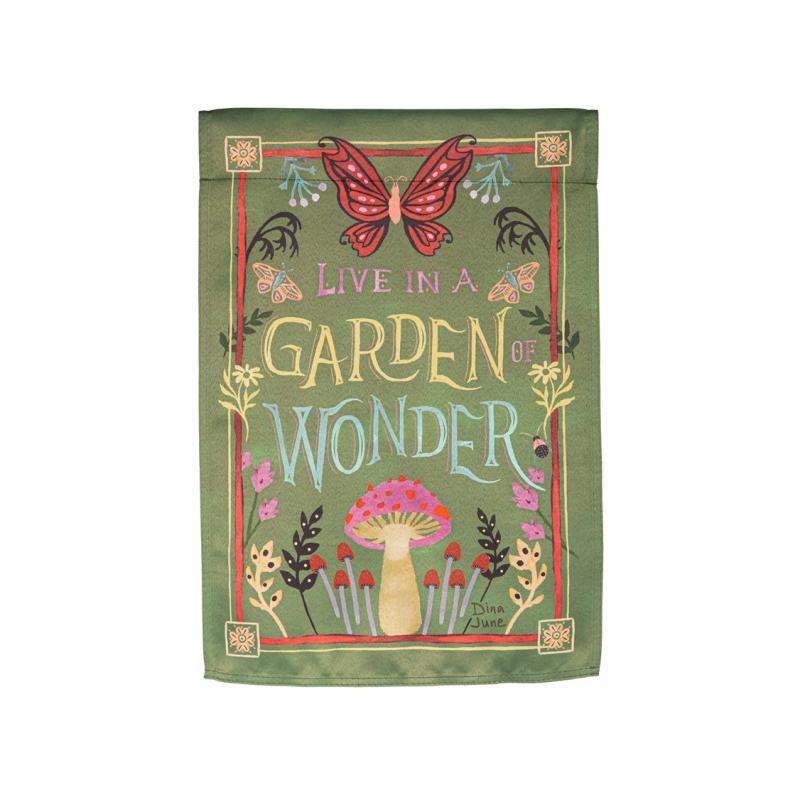 Garden Flags |   Garden Of Wonder Suede Garden Flag, 0.02"W x 18"H x 12.5"D Garden Flags Garden Flags