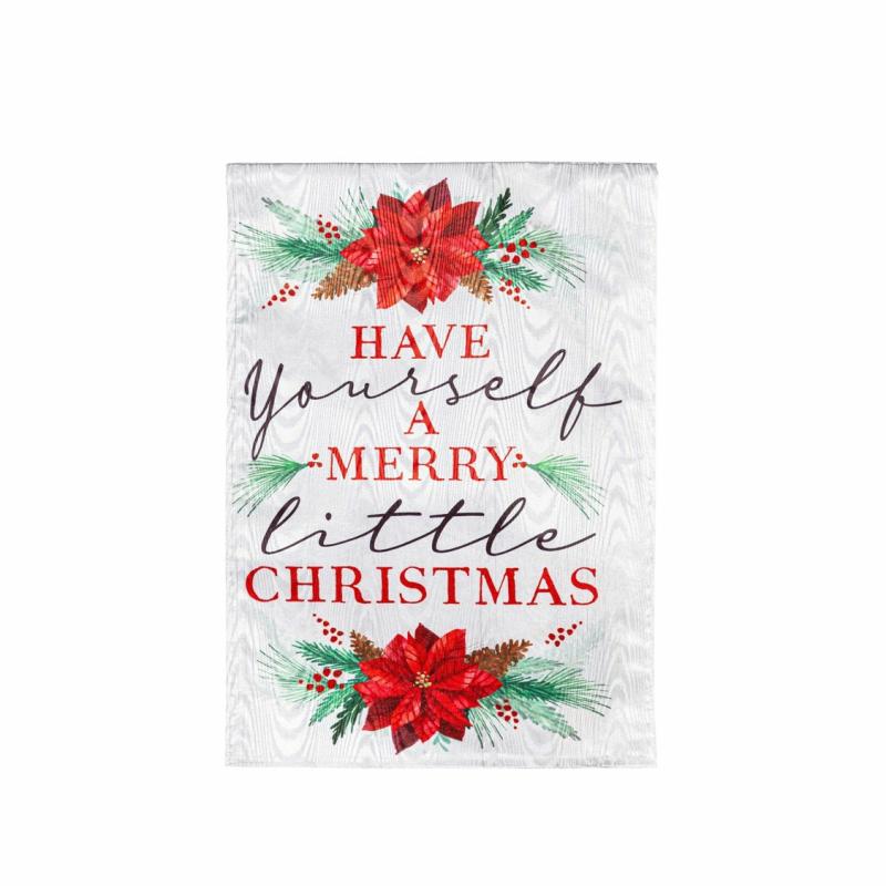 Garden Flags |   Have Yourself A Merry Little Christmas Moire Garden Flag, 0.12"W x 18"H x 12.5"D Garden Flags Garden Flags