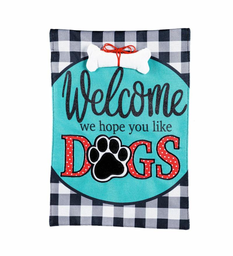 Garden Flags |   Hope You Like Dogs Garden Burlap Flag, 0.2"W x 18"H x 12.5"D Garden Flags Garden Flags