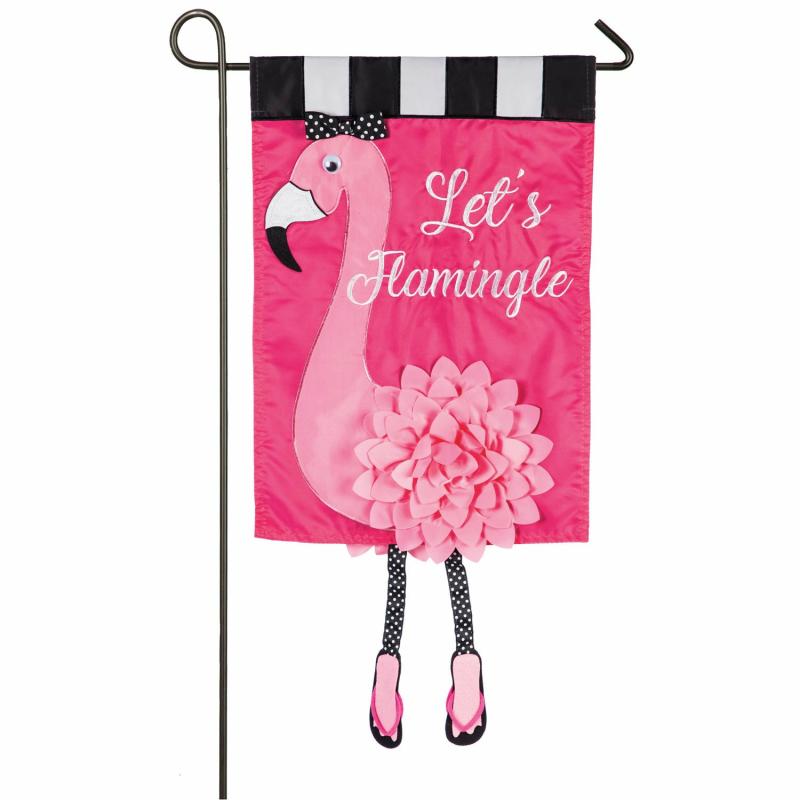 Garden Flags |   Let’s Flamingle Appliquegarden Flag, 12.5"W x 18"H x 0.2"D Garden Flags Garden Flags