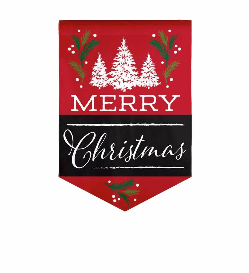 Garden Flags |   Merry Christmas Garden Burlap Flag, 12.5"W x 18"H x 0.25"D Garden Flags Garden Flags