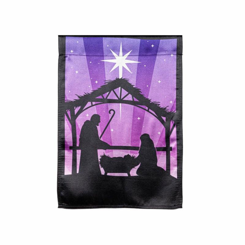 Garden Flags |   Nativity Lustre Reversible Garden Flag, 0.05"W x 18"H x 13"D Garden Flags Garden Flags