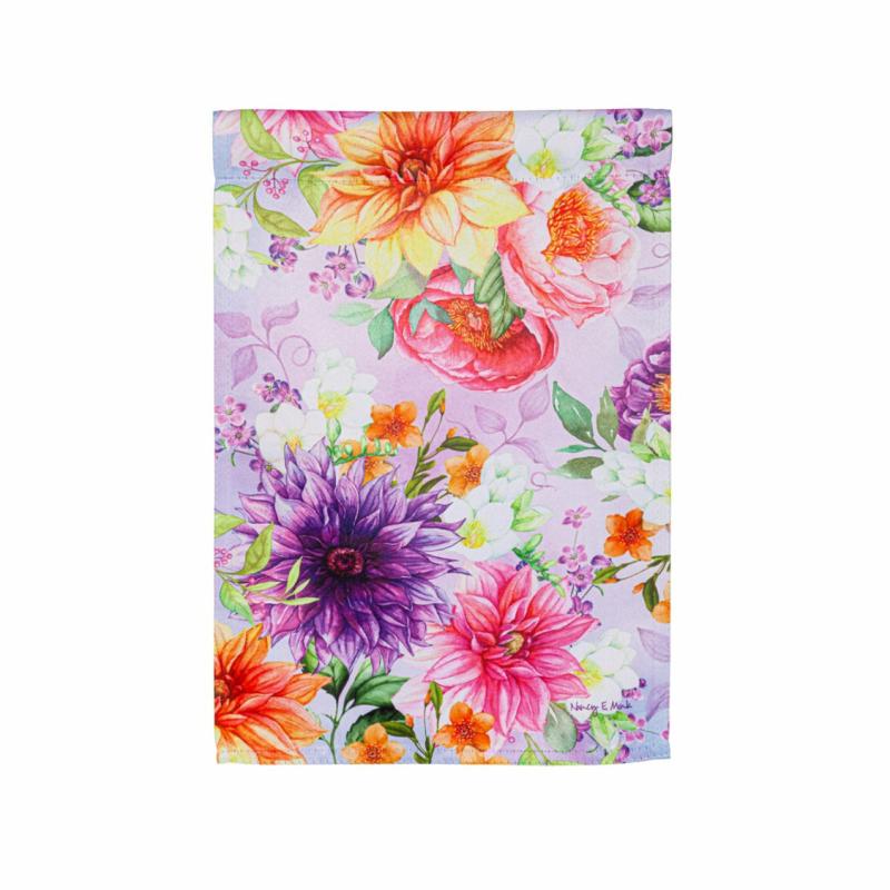 Garden Flags |   Rhapsody In Bloom Suede Garden Flag, 0.02"W x 18"H x 12.5"D Garden Flags Garden Flags