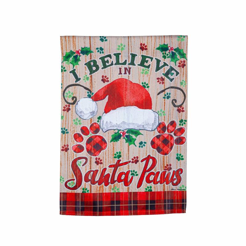 Garden Flags |   Santa Paws Suede Garden Flag, 0.02"W x 18"H x 12.5"D Garden Flags Garden Flags