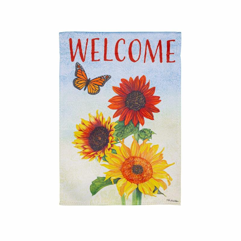 Garden Flags |   Sunflower Trio Suede Garden Flag, 0.02"W x 18"H x 12.5"D Garden Flags Garden Flags