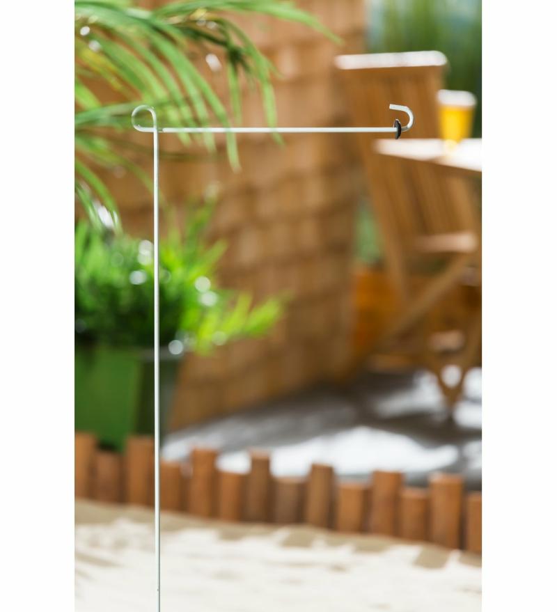 Garden Flags |   White Garden Flag Stand, 0.5"W x 44"H x 17.5"D Garden Flag Accessories Garden Flag Accessories