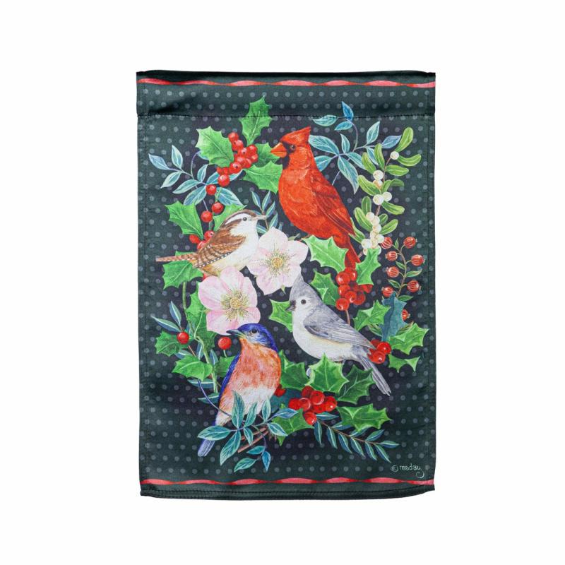 Garden Flags |   Winter Bird Friends Lustre Garden Flag, 0.05"W x 18"H x 13"D Garden Flags Garden Flags