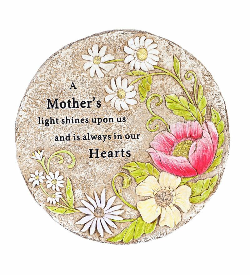 Garden & Memorial Stones |   A Mother’s Light Memorial Stepping Stone, 10"W x 0.8"H x 10"D Garden & Memorial Stones Garden & Memorial Stones