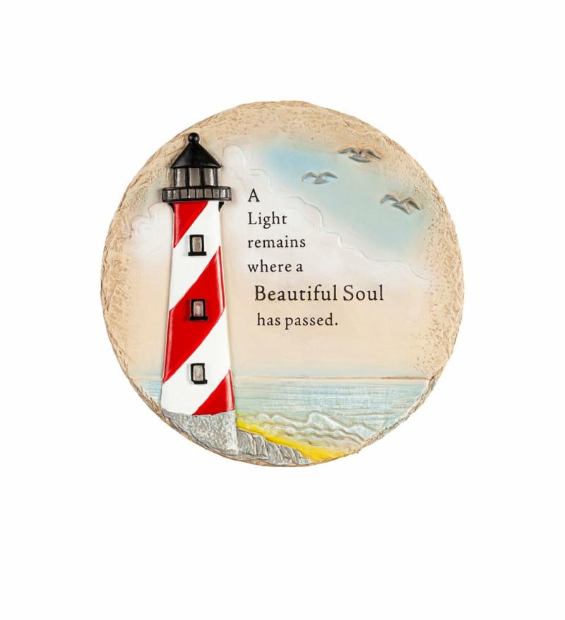 Garden & Memorial Stones |   Beautiful Soul Light Up Memorial Stepping Stone, 10"W x 1.5"H x 10"D Garden & Memorial Stones Garden & Memorial Stones