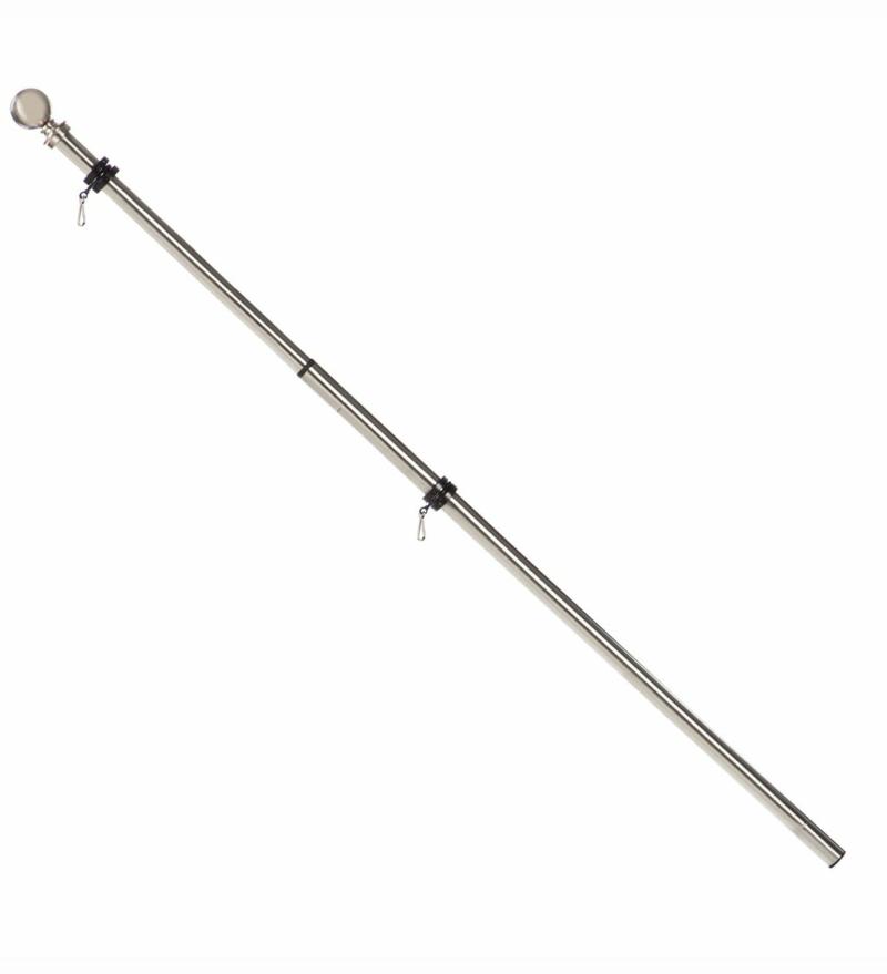 House Flag Poles & Brackets |   Silver Metal Extendable House Flag Pole, 1.8"W x 1.8"H x 39"D House & Garden Flags House Flag Poles & Brackets