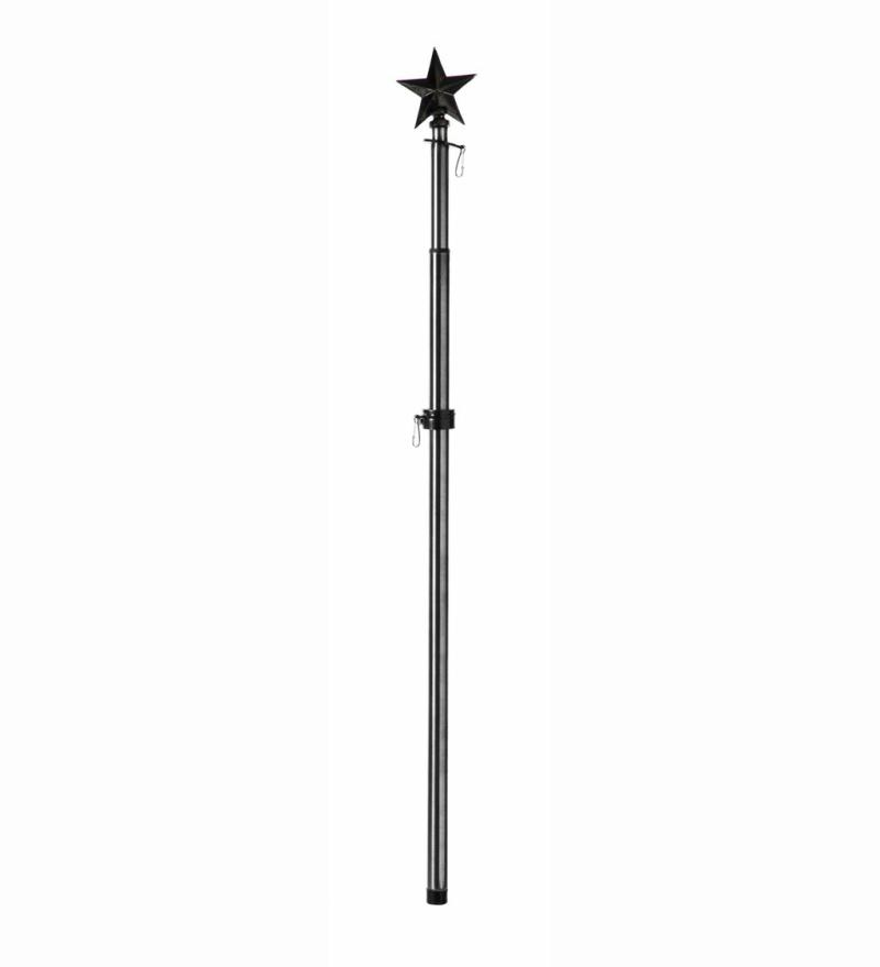 House Flag Poles & Brackets |   Black Star Metal Extendable House Flag Pole, 1.8"W x 1.8"H x 39"D House & Garden Flags House Flag Poles & Brackets