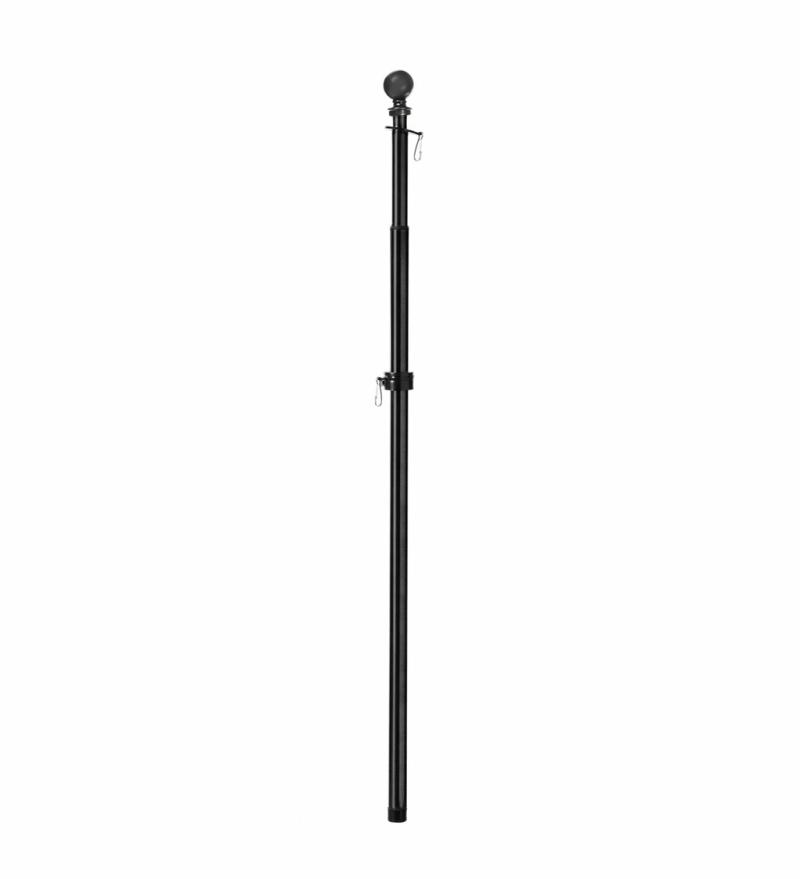 House Flag Poles & Brackets |   Black Extendable Metal House Flag Pole, 1.8"W x 1.8"H x 39"D House & Garden Flags House Flag Poles & Brackets