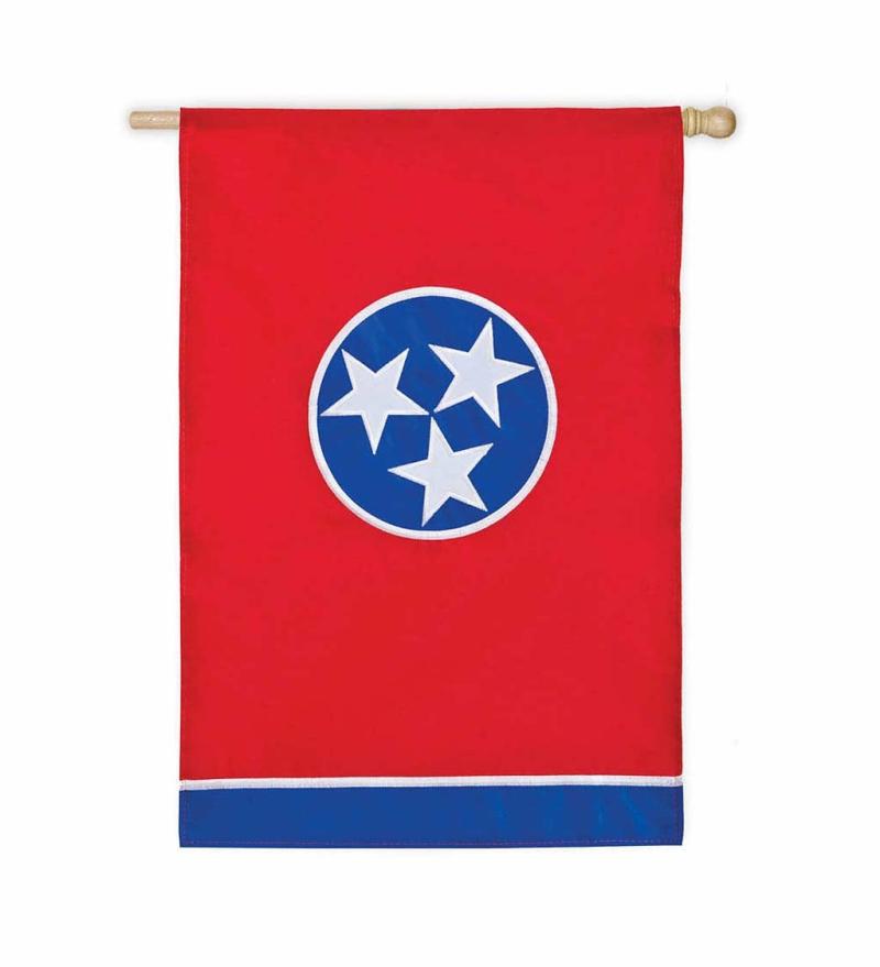 House Flags |   Applique Tennessee State House Flag, 0.5"W x 44"H x 28"D House & Garden Flags House Flags