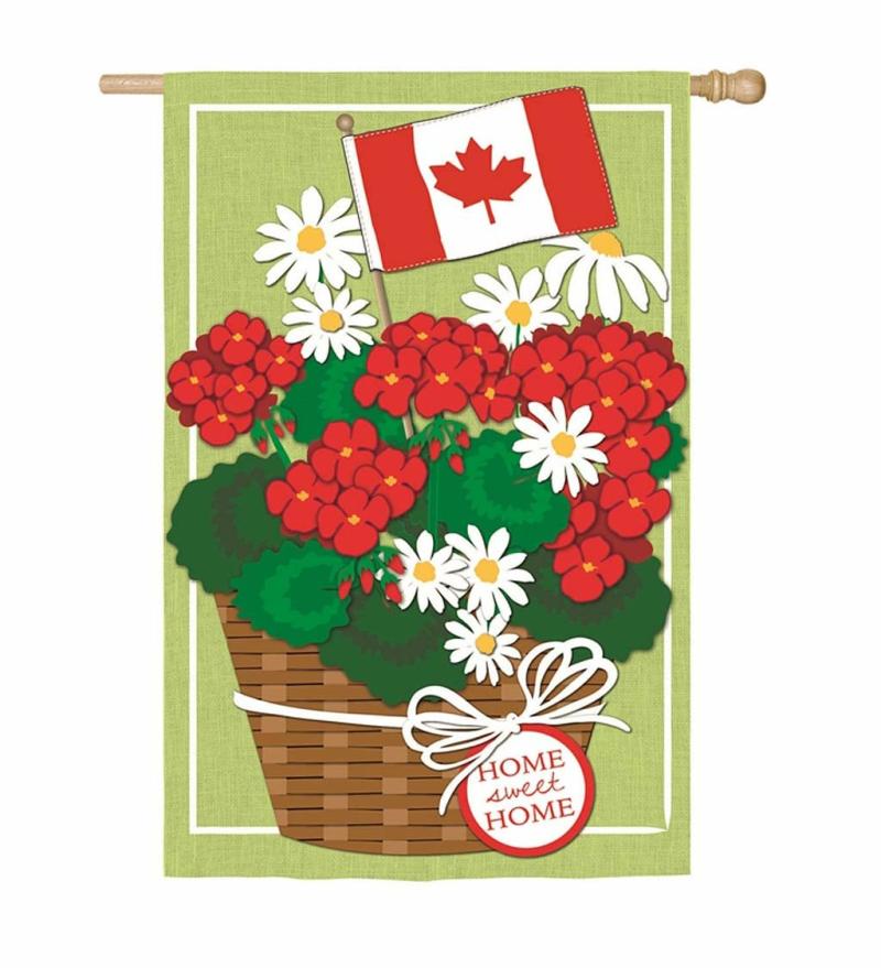 House Flags |   Canadian Basket Of Flowers Linen House Flag, 0.1"W x 44"H x 28"D Celebration & Occasion Flags Celebration & Occasion Flags