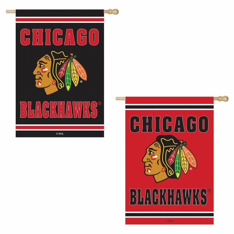 House Flags |   Chicago Blackhawks Embossed Suede House Flag, 0.2"W x 44"H x 28"D House & Garden Flags House Flags