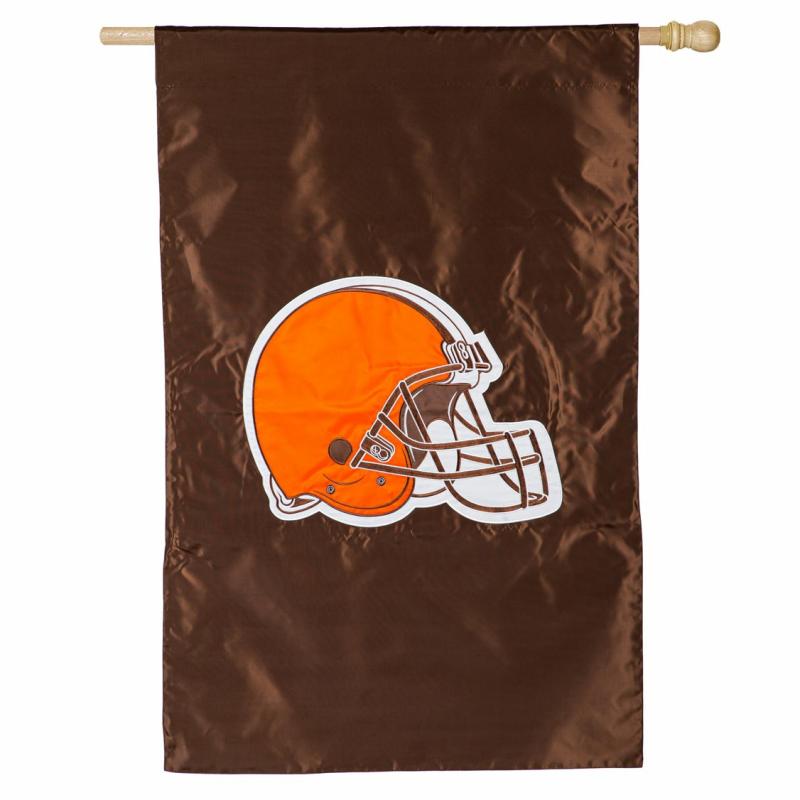 House Flags |   Cleveland Browns Applique House Flag, 44"W x 0.1"H x 28"D House & Garden Flags House Flags