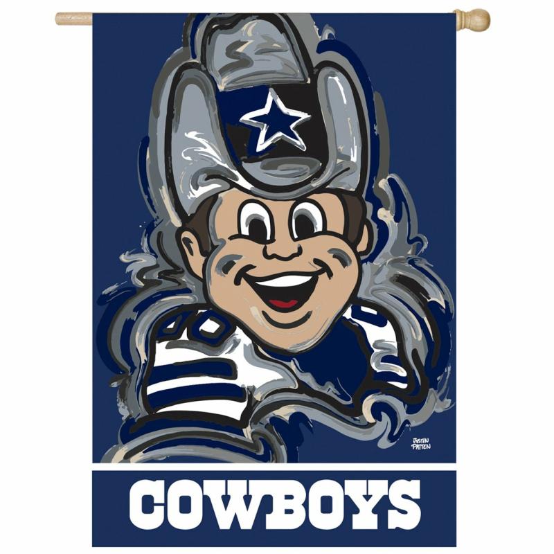 House Flags |   Dallas Cowboys Justin Patten Suede House Flag, 0.2"W x 43"H x 29"D House & Garden Flags House Flags