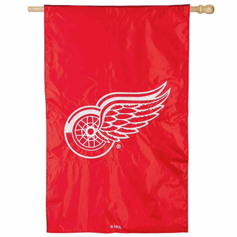 House Flags |   Detroit Red Wings Applique House Flag, 44"W x 0.1"H x 28"D House & Garden Flags House Flags