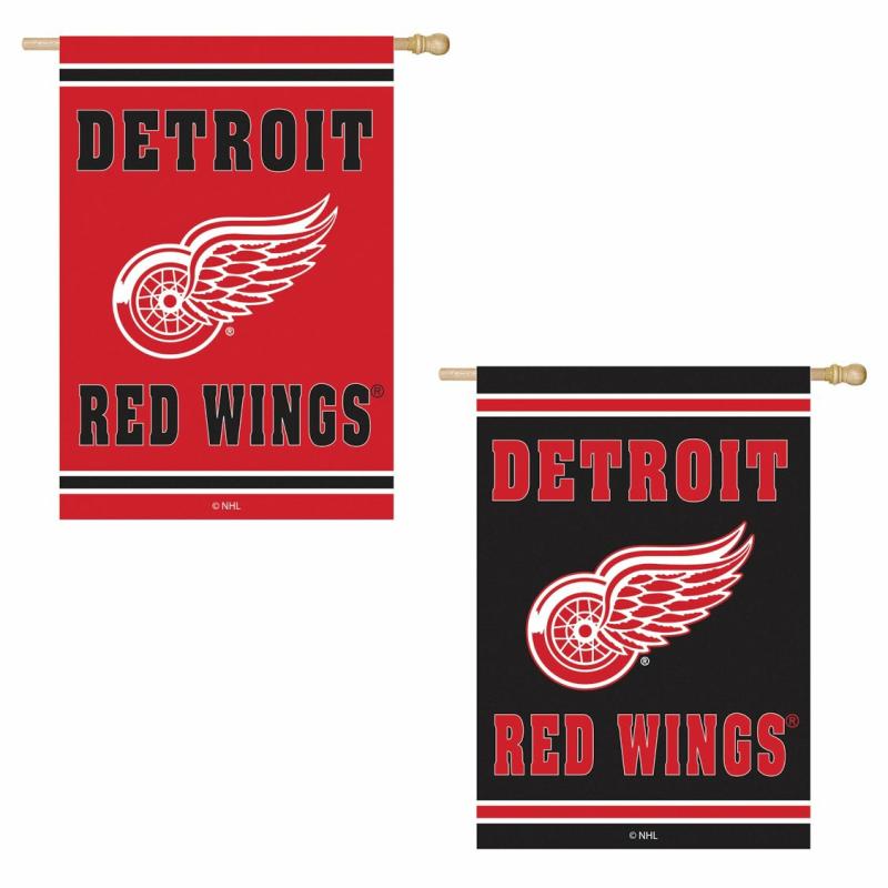 House Flags |   Detroit Red Wings Embossed Suede House Flag, 0.2"W x 44"H x 28"D House & Garden Flags House Flags