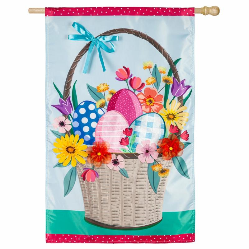 House Flags |   Easter Basket Applique House Flag, 0.25"W x 44"H x 28"D Celebration & Occasion Flags Celebration & Occasion Flags