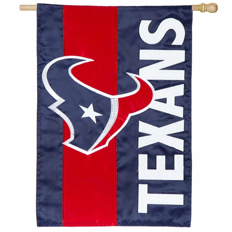 House Flags |   Houston Texans Mixed-Material Embellished Applique House Flag, 0.1"W x 44"H x 28"D House & Garden Flags House Flags