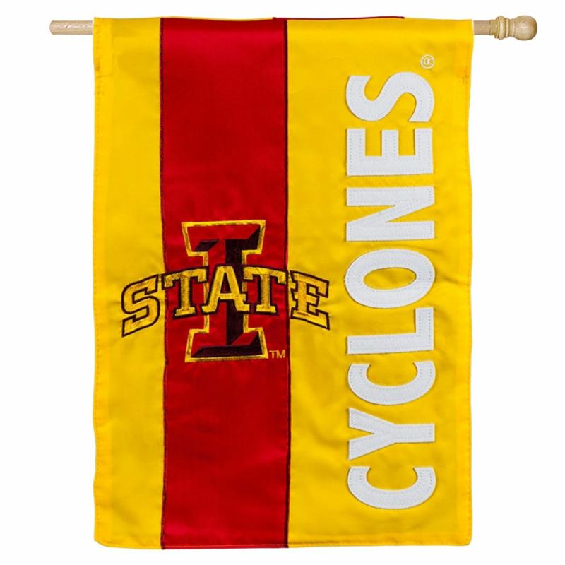 House Flags |   Iowa State Mixed-Material Embellished Appliqué House Flag, 0.1"W x 44"H x 28"D House & Garden Flags House Flags