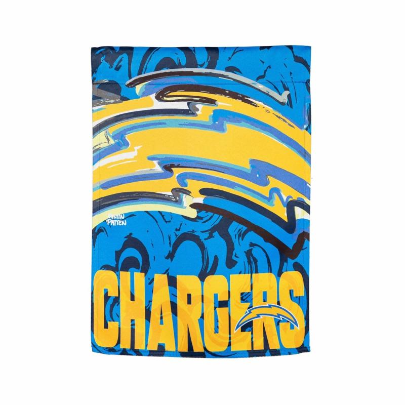 House Flags |   Los Angeles Chargers Justin Patten Suede House Flag, 0.1"W x 18"H x 12.5"D House & Garden Flags House Flags