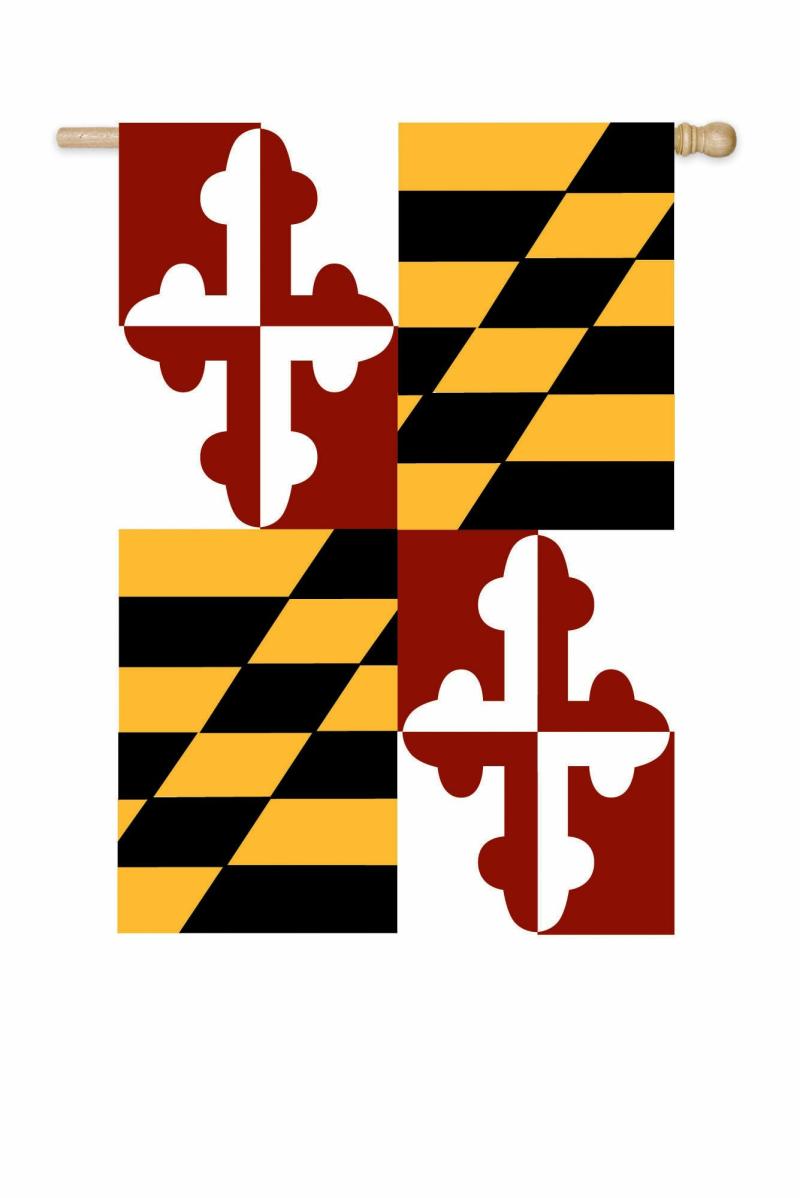 House Flags |   Maryland State Applique House Flag, 0.1"W x 44"H x 28"D House & Garden Flags House Flags