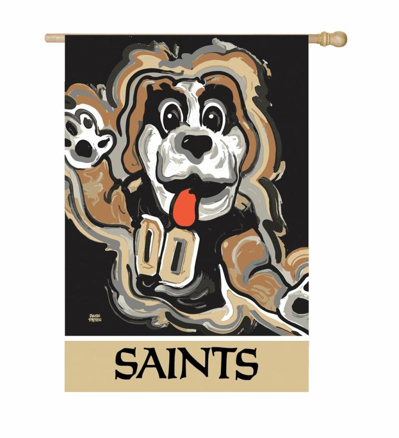 House Flags |   New Orleans Saints Justin Patten Suede House Flag, 0.2"W x 43"H x 29"D House & Garden Flags House Flags