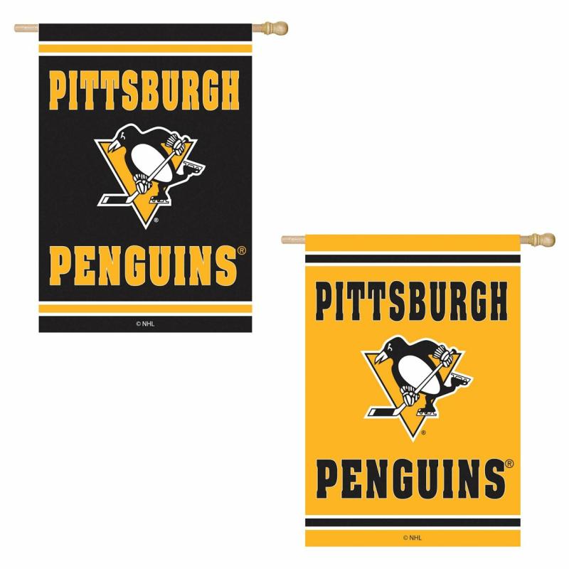 House Flags |   Pittsburgh Penguins Embossed Suede House Flag, 0.2"W x 44"H x 28"D House & Garden Flags House Flags