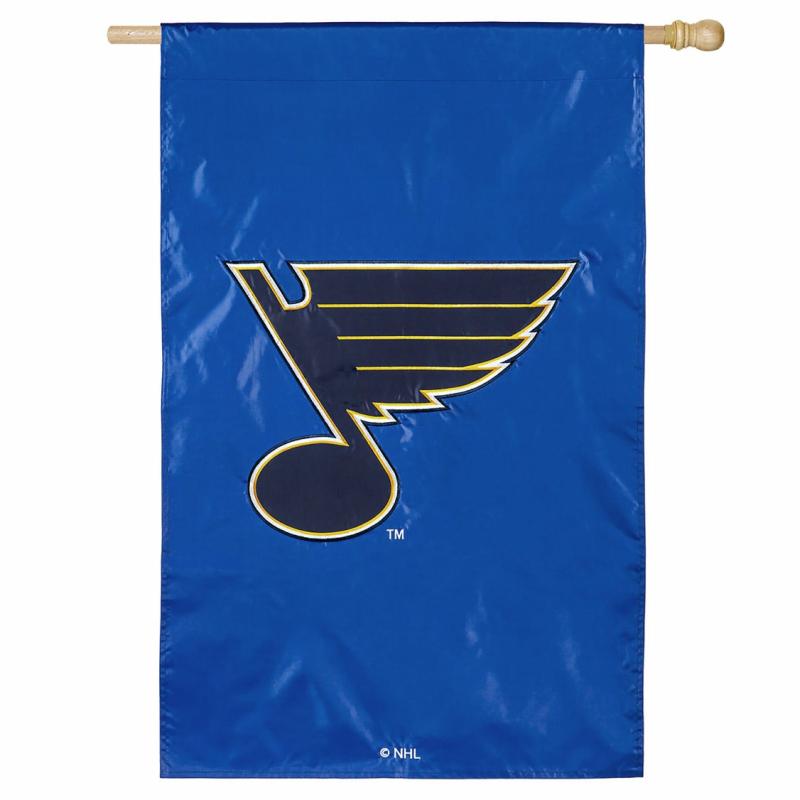 House Flags |   St. Louis Blues Applique House Flag, 44"W x 0.1"H x 28"D House & Garden Flags House Flags