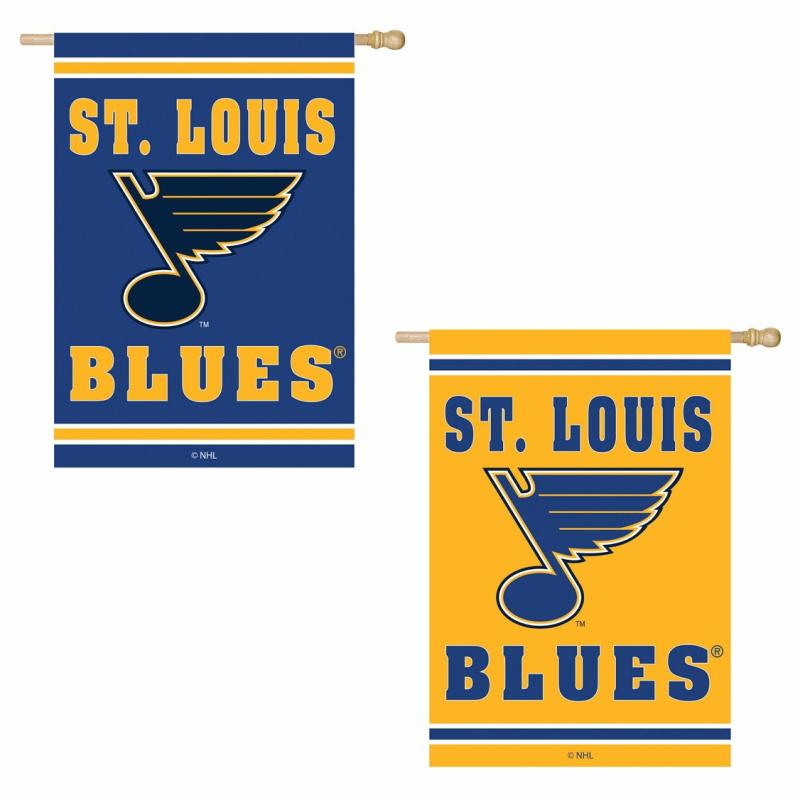 House Flags |   St. Louis Blues Embossed Suede House Flag, 0.2"W x 44"H x 28"D House & Garden Flags House Flags