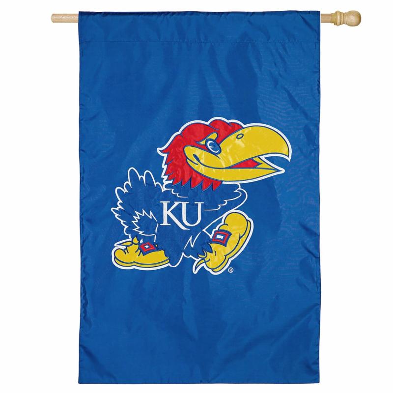 House Flags |   University Of Kansas Applique House Flag, 44"W x 0.1"H x 28"D House & Garden Flags House Flags