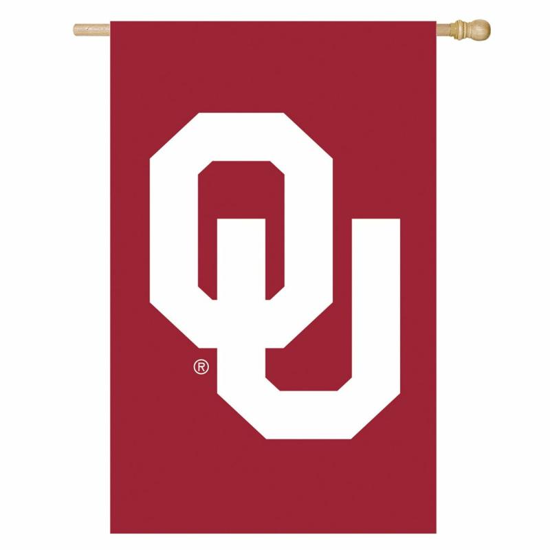 House Flags |   University Of Oklahoma Applique House Flag, 44"W x 0.1"H x 28"D House & Garden Flags House Flags